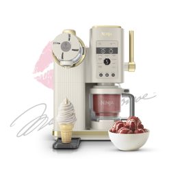 Shark-Ninja CREAMi Scoop & Swirl Soft Serve Ice Cream Machine in Stone & Gold