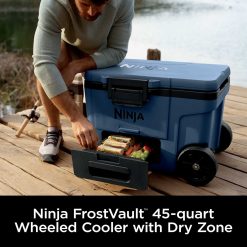 Alternative view of Shark-Ninja FrostVault 45qt Cooler with Wheels in Navy Blue