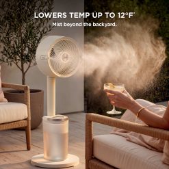 Alternative view of Shark-Ninja FlexBreeze Pro Mist Indoor & Outdoor Fan in Butter