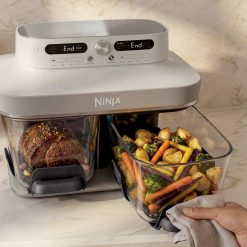 Alternative view of Shark-Ninja Crispi DualZone Dual Basket Glass Air Fryer in Rose Quartz