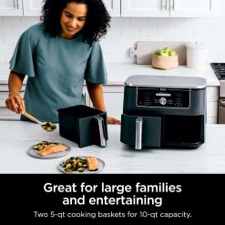 Alternative view of Shark-Ninja Shark-Ninja Foodi 10-QT Dual Air Fryer in Stone