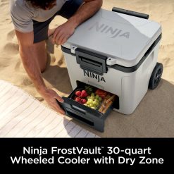 Alternative view of Shark-Ninja FrostVault 30qt Cooler with Wheels in Cloud White
