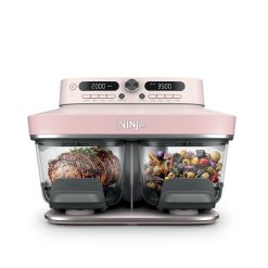 Shark-Ninja Crispi DualZone Dual Basket Glass Air Fryer in Rose Quartz
