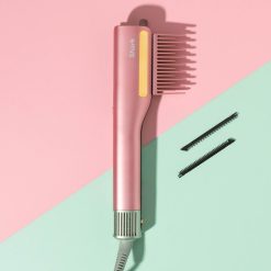 Alternative view of Shark-Ninja SilkiPro Hair Straightener and Dryer in Strawberry Matcha