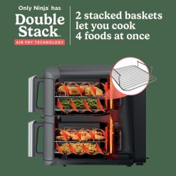 Alternative view of Shark-Ninja DoubleStack Double Basket Air Fryer and Thermometer