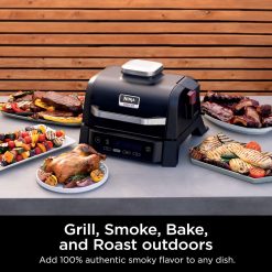 Alternative view of Shark-Ninja Woodfire Outdoor Grill and Smoker Stand Bundle